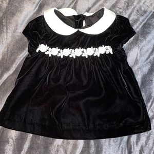 Janie and Jack Black velvet holiday dress with matching bloomers 6-12 months 🖤